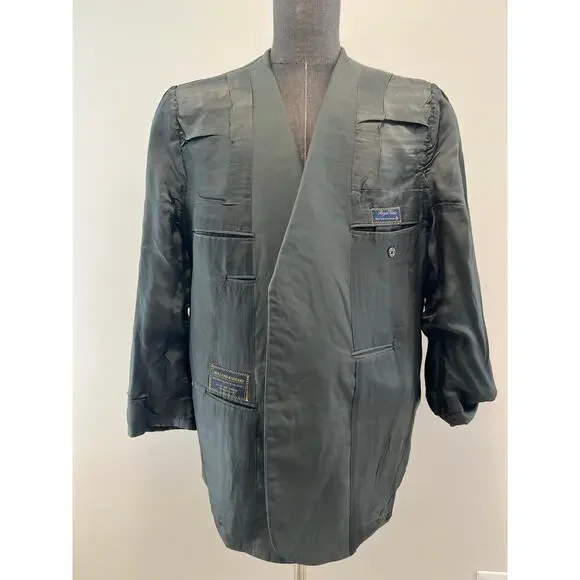 Holland & Sherry 2 Piece 3 Button Suit Dark Sage Green Pleated Pants 44 / 37 JL